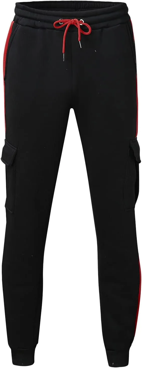 Cargo Pants for Men Work Mens Cargo Pants Drawstring Hiking Pants Elastic Waist Outdoor Trousers with 7 Pockets Mens
