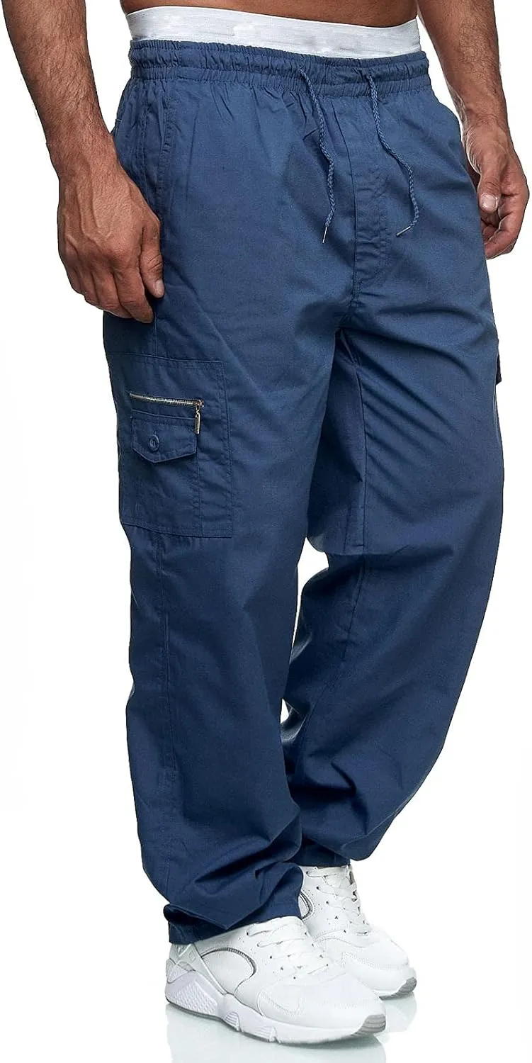 Cargo Pants for Men Work Pockets Mens Sweatpants Slim Fit Sports Active Joggers for Men Elastic Waist Mens Sweatpants