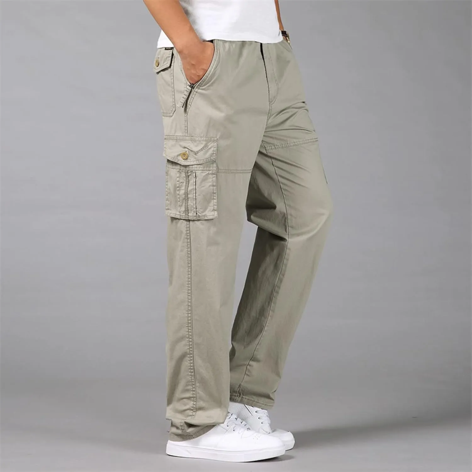 Cargo Pants for Men,Mens Pants Cargo Joggers Fleece Slim Fit Sweatpants Casual Pant Chino Trousers with Pockets