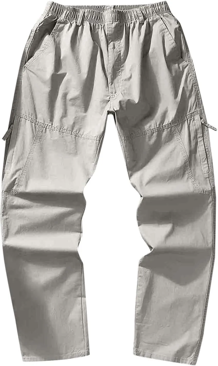 Cargo Pants for Men,Solid Long Pants Sweatpants Outdoor Multiple Pockets Pants Straight Type Fitness Trousers