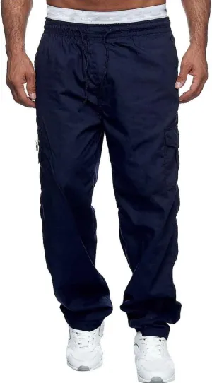 Cargo Sweatpants for Men Big and Tall Jogger Pant Men's Fleece Lined Cargo Sweatpants Open Bottom Straight Leg Casual