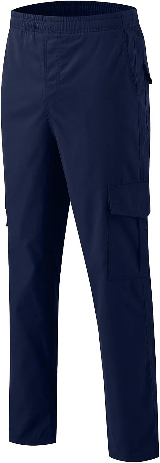 Cargo Sweatpants for Men Big and Tall Jogger Pant Men's Fleece Lined Cargo Sweatpants Open Bottom Straight Leg Casual