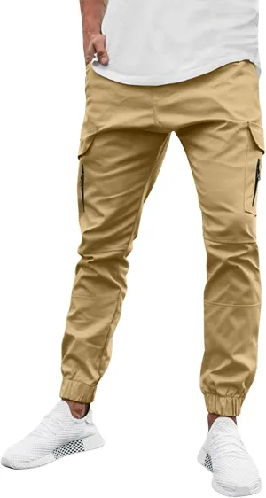 Cargo Sweatpants for Men Big and Tall with Pockets Men's Joggers Sweatpants Low Crotch Sweats Slim Fit Trousers Harem
