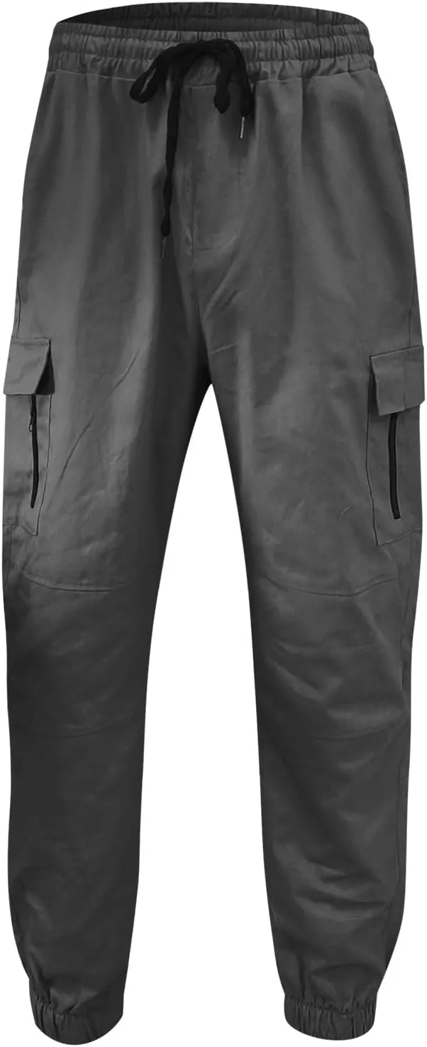 Cargo Sweatpants for Men Big and Tall with Pockets Men's Joggers Sweatpants Low Crotch Sweats Slim Fit Trousers Harem