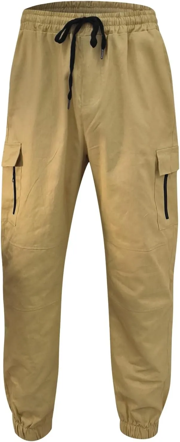 Cargo Sweatpants for Men Big and Tall with Pockets Men's Joggers Sweatpants Low Crotch Sweats Slim Fit Trousers Harem