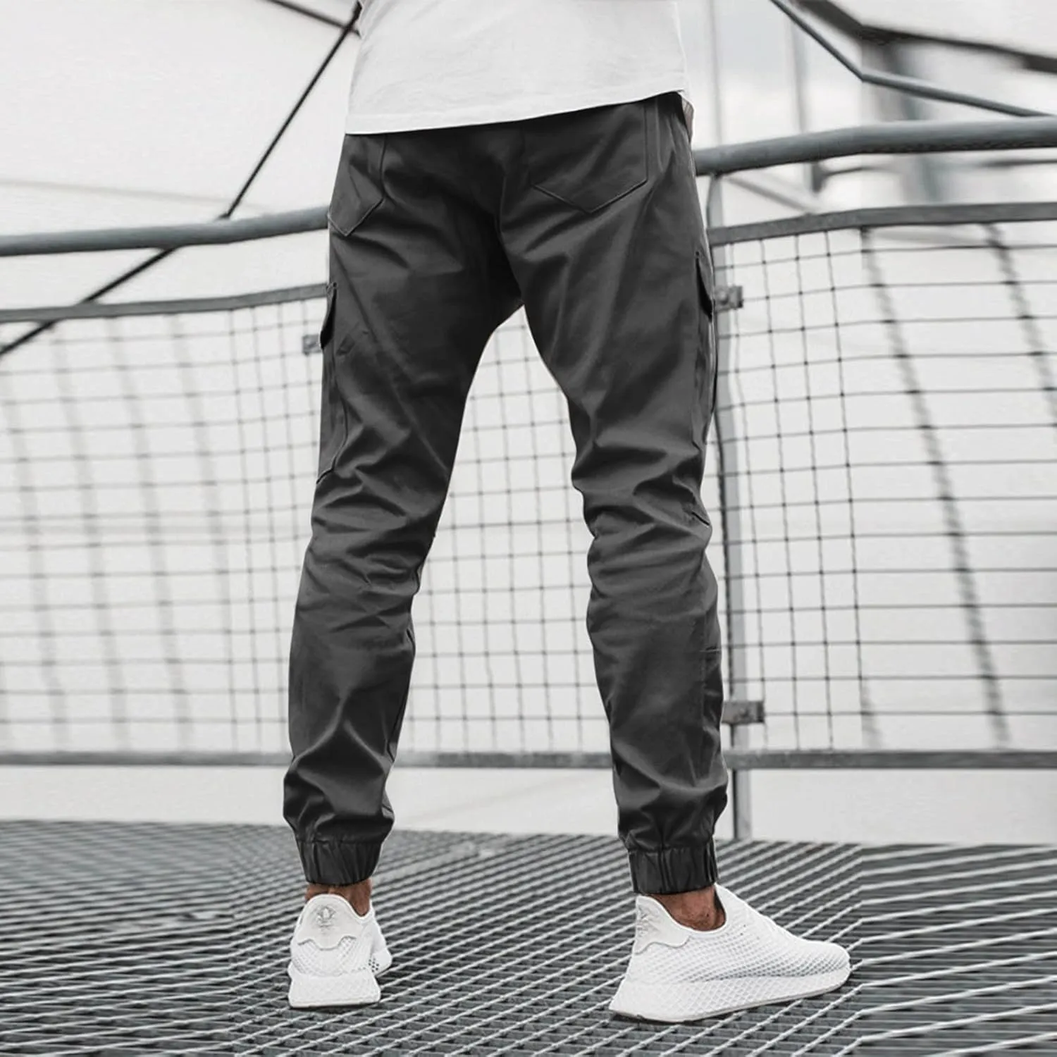 Cargo Sweatpants for Men Big and Tall with Pockets Men's Joggers Sweatpants Low Crotch Sweats Slim Fit Trousers Harem