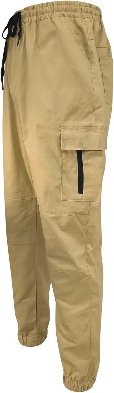Cargo Sweatpants for Men Big and Tall with Pockets Men's Joggers Sweatpants Low Crotch Sweats Slim Fit Trousers Harem