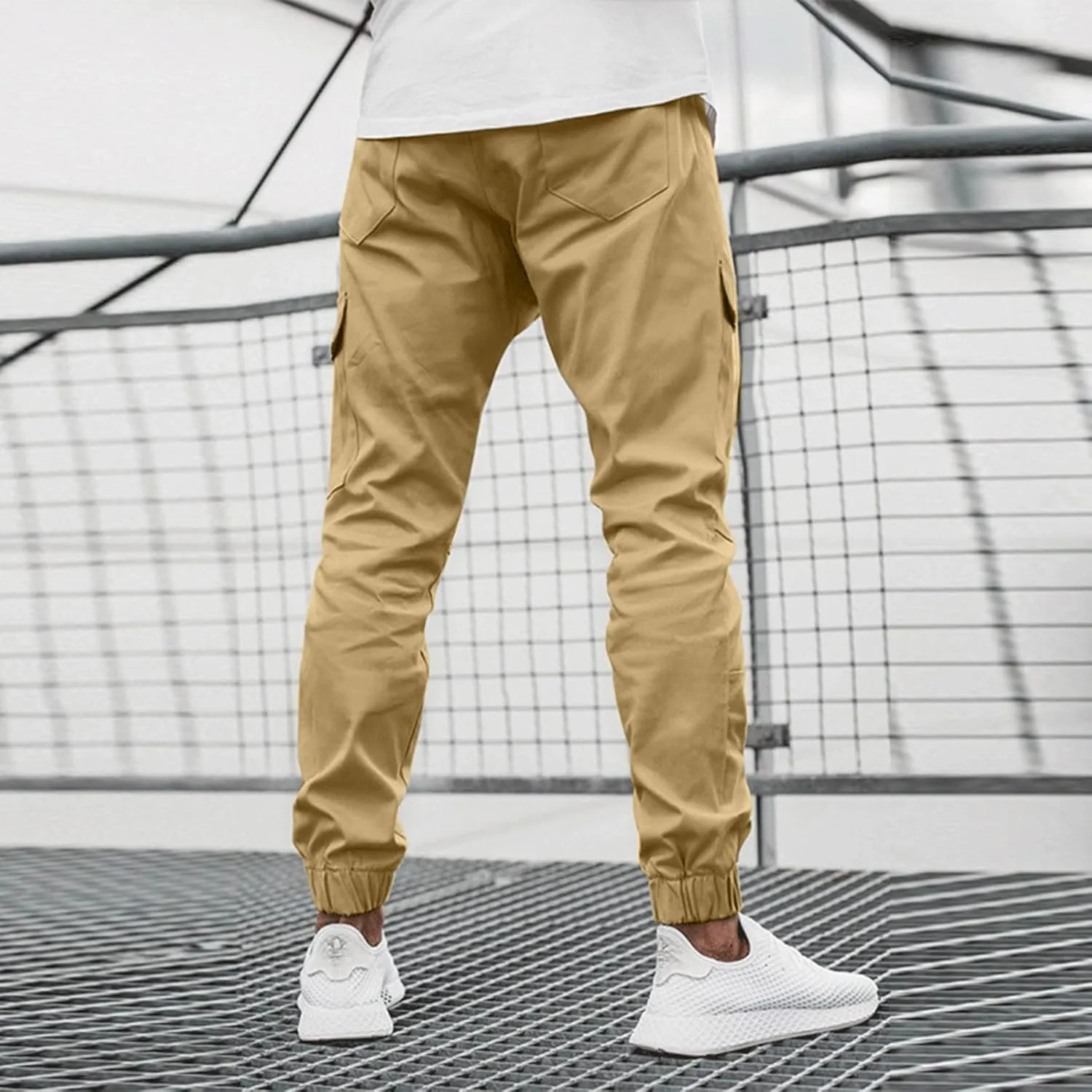 Cargo Sweatpants for Men Big and Tall with Pockets Men's Joggers Sweatpants Low Crotch Sweats Slim Fit Trousers Harem