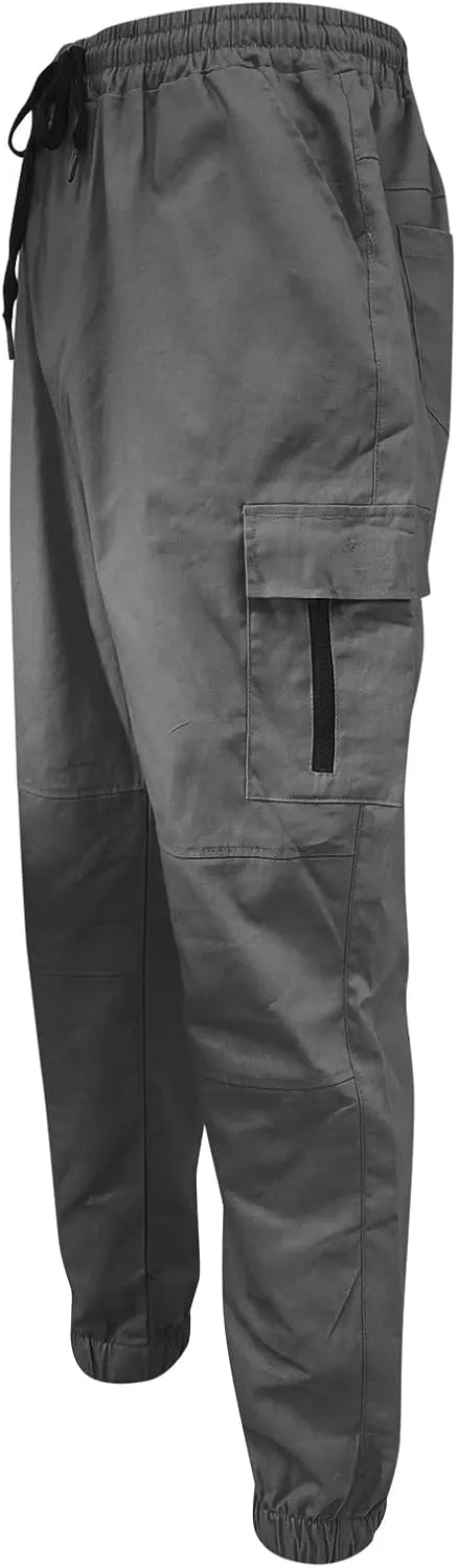Cargo Sweatpants for Men Big and Tall with Pockets Men's Joggers Sweatpants Low Crotch Sweats Slim Fit Trousers Harem