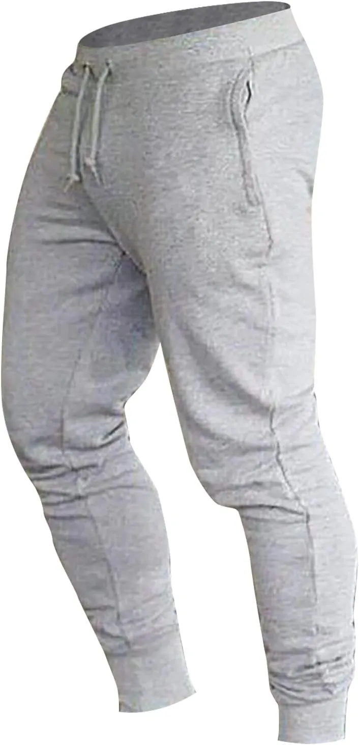Cargo Sweatpants for Men Men Athletic Jogger Sports Outdoor Trousers Men's Sweatpants with Zipper Pockets Open Bottom