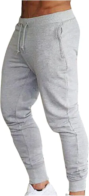 Cargo Sweatpants for Men Men Athletic Jogger Sports Outdoor Trousers Men's Sweatpants with Zipper Pockets Open Bottom