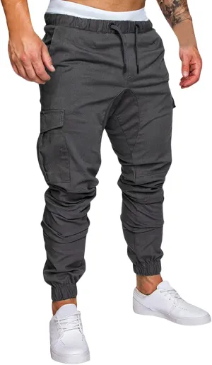 Cargo Sweatpants for Men Workout Trousers Casual Cargo Pants Fleece Joggers Sweat Pants for Men Mens Cargo Sweatpants
