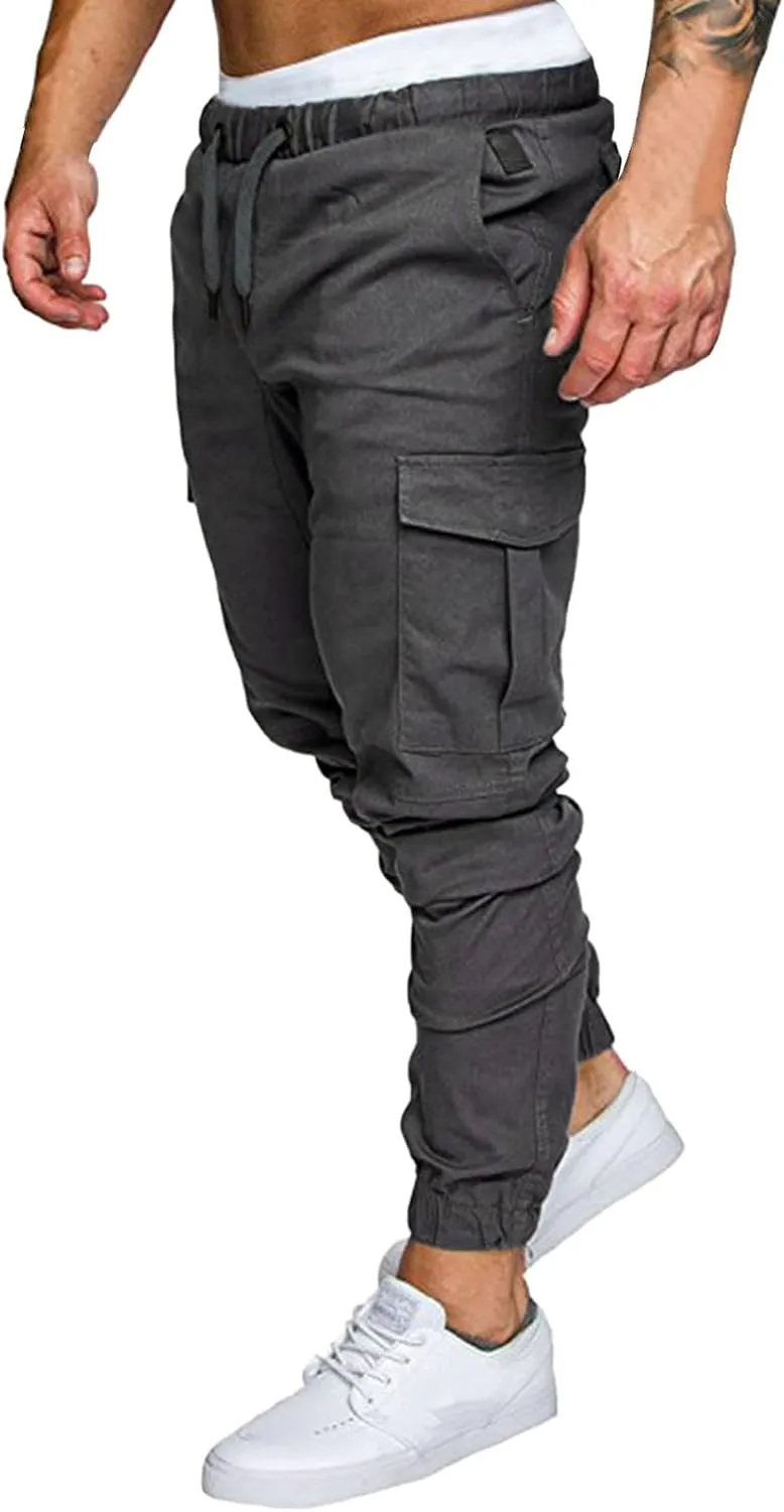 Cargo Sweatpants for Men Workout Trousers Casual Cargo Pants Fleece Joggers Sweat Pants for Men Mens Cargo Sweatpants