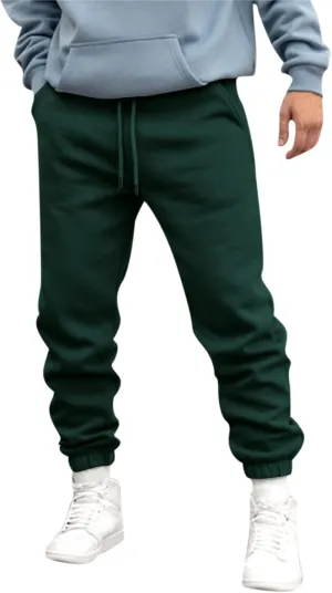Cargo Trousers for Men Bottom Cargo Pants Elastic Waist Drawstring Baggy Joggers Mens Heavyweight Fleece Sweatpants