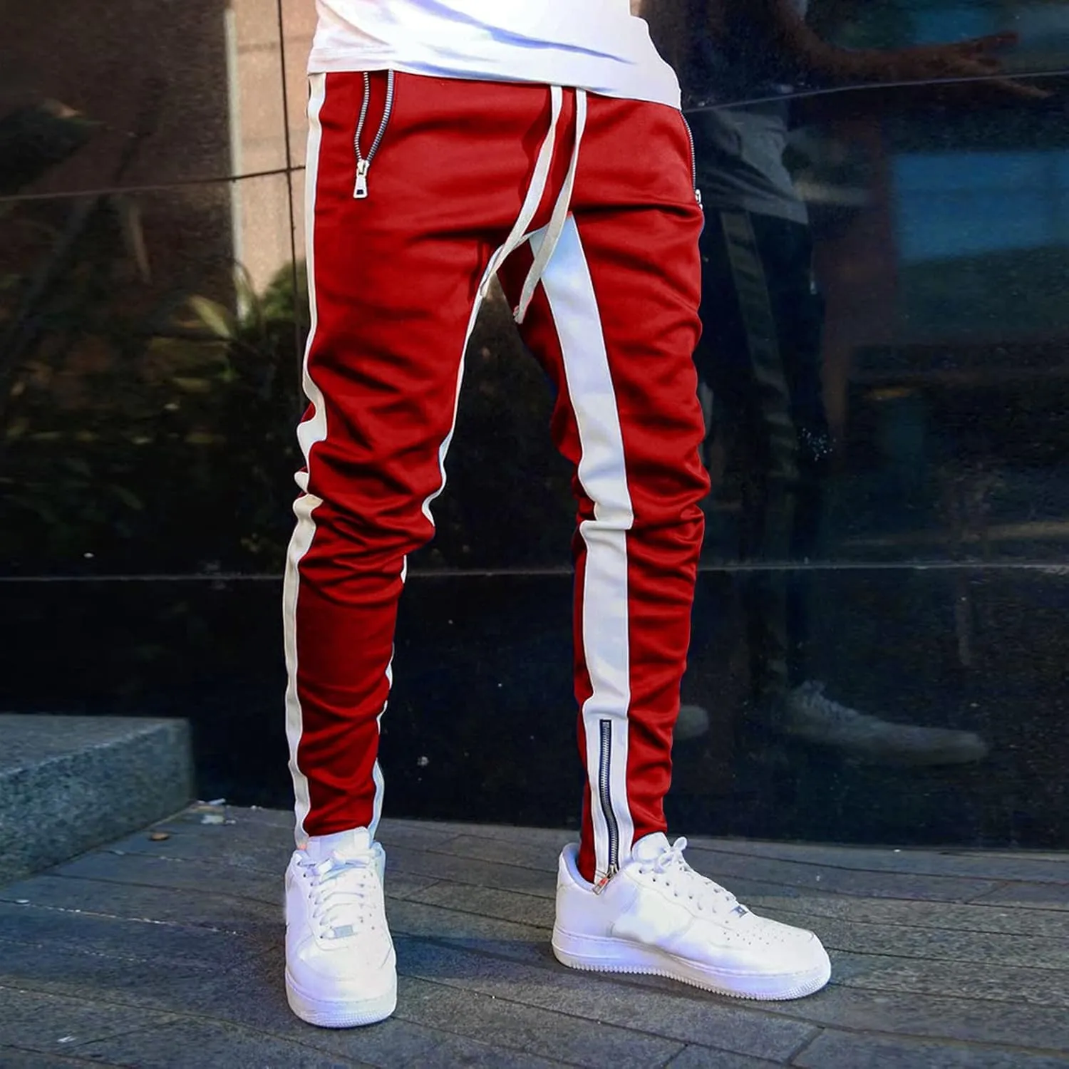 Cargo Trousers for Men Slim Jogger Pants Tapered Athletic Sweatpants for Jogging Running Exercise Gym Workout Mens