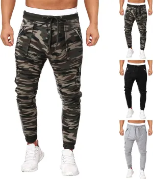 Cargo Trousers for Men Work Pants Multi Pocket Outdoor Trousers Heavyweight Fleece Cargo Sweatpants for Men Elastic