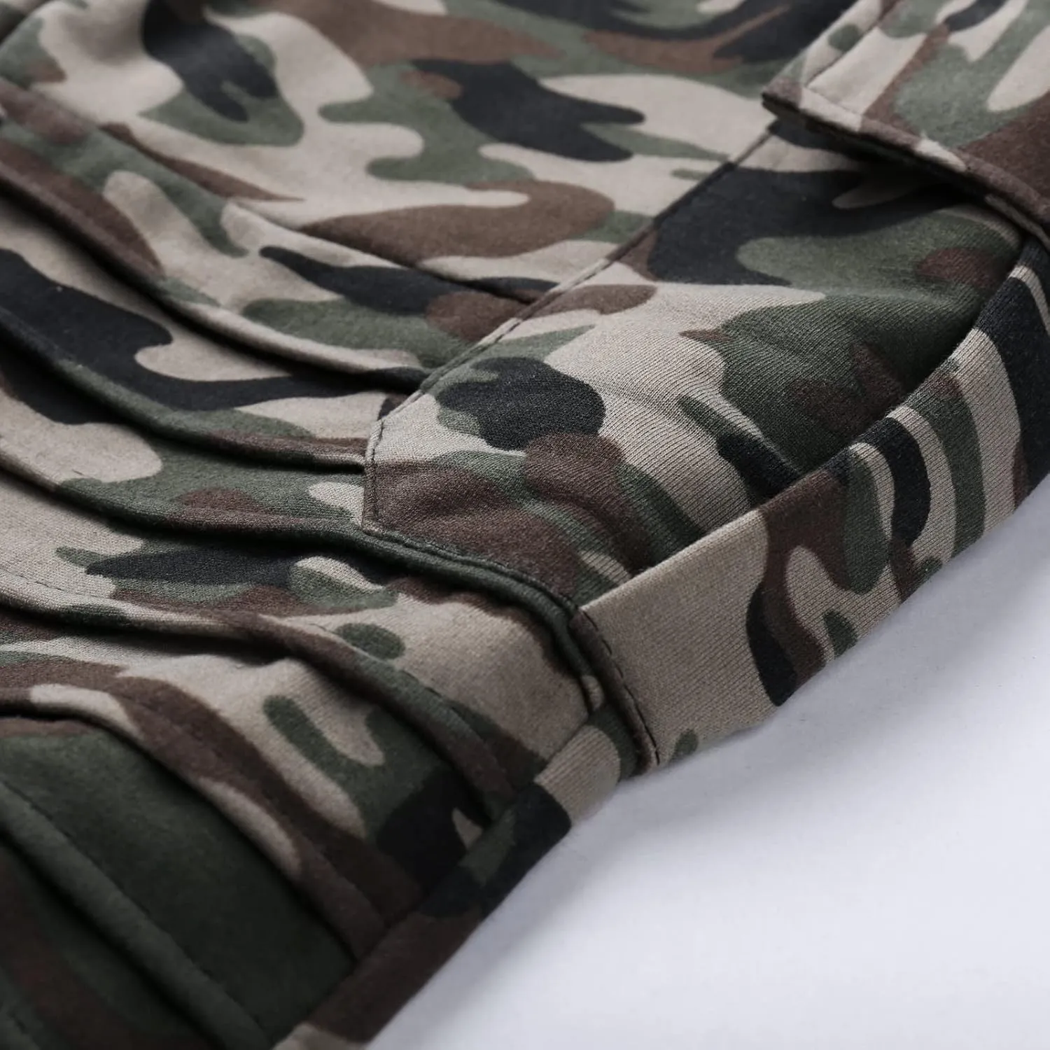 Cargo Trousers for Men Work Pants Multi Pocket Outdoor Trousers Heavyweight Fleece Cargo Sweatpants for Men Elastic
