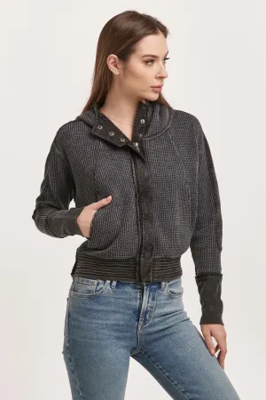 CARLY ZIP UP LONG SLEEVE JACKET BLACK