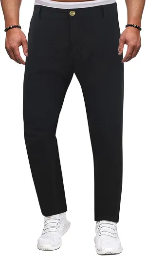 Chino Pants for Men Straight Fit Business Casual Trousers Textured Stretch Pant Office Work Slim Pants Spring Summer