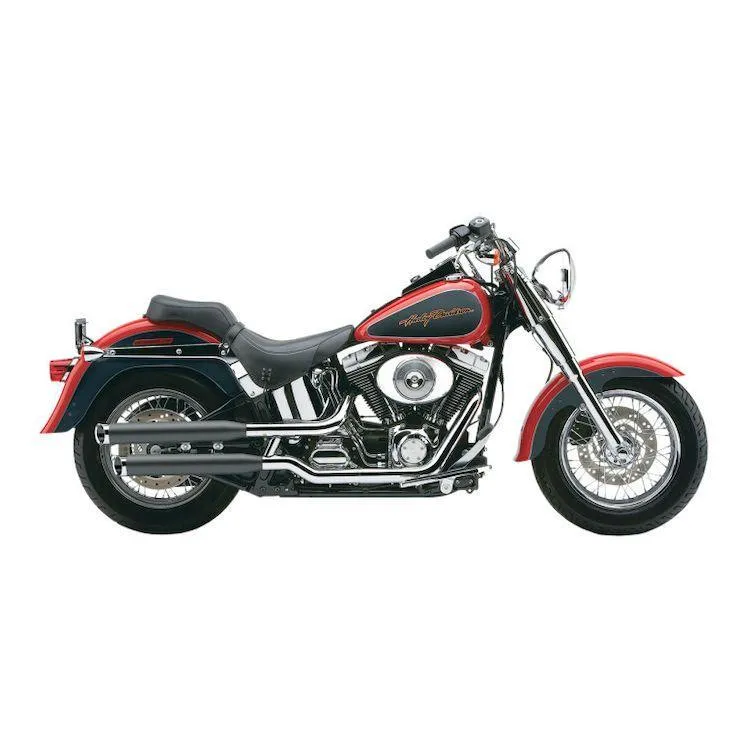 Cobra 3 Inch Slip-On Chrome Mufflers with Tips for 2000-2006 HD Fatboy/Deuce Models