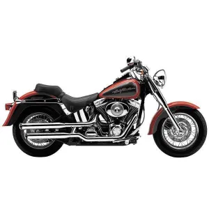 Cobra 3 Inch Slip-On Chrome Mufflers with Tips for 2000-2006 HD Fatboy/Deuce Models