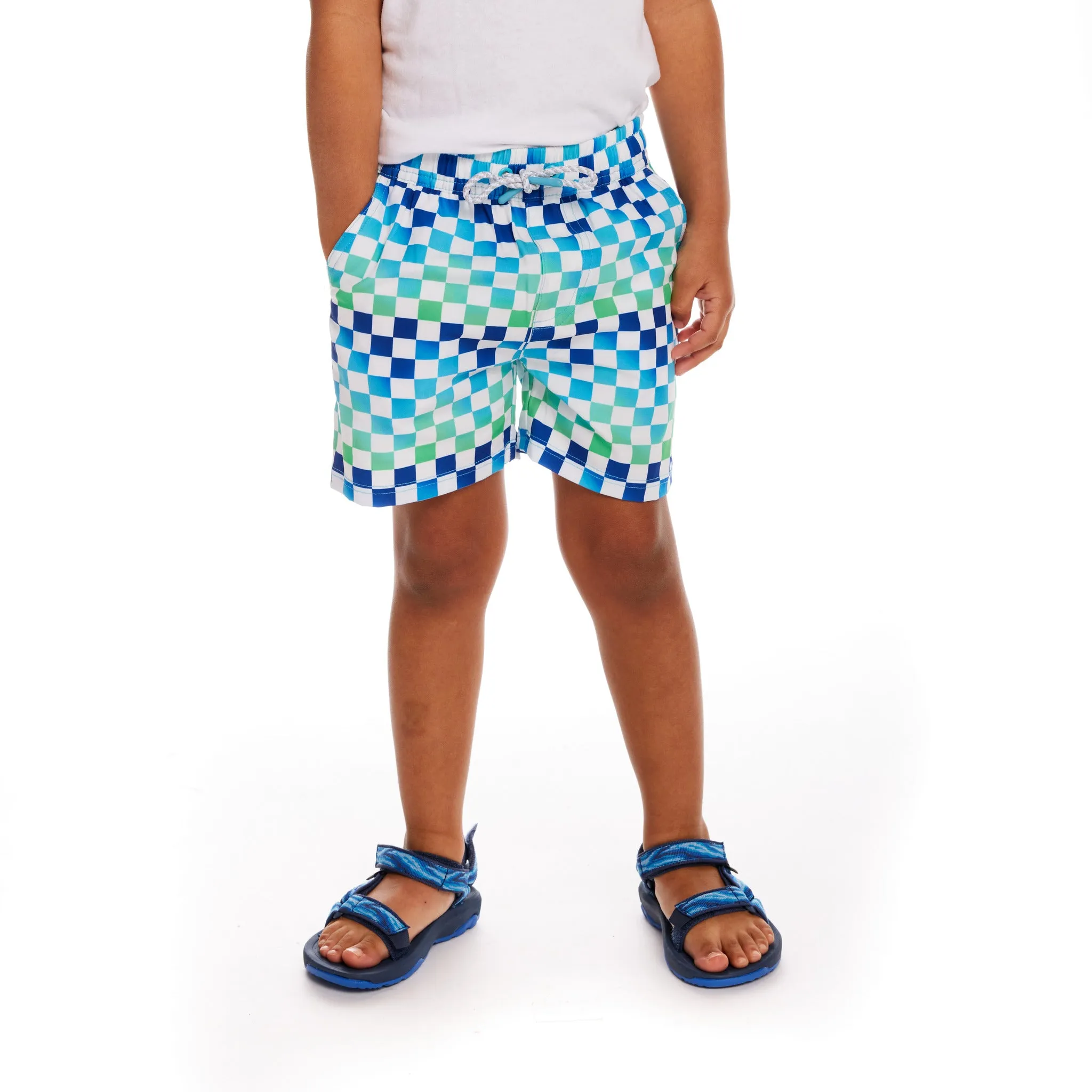 Comfort Stretch Lined Boardshort | Ombre Checker (4- 7 Years)