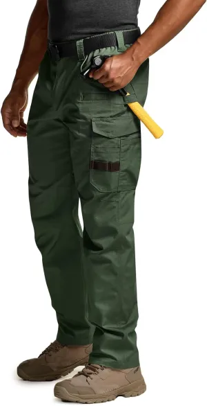 CQR Men's Quick Dry Work Pants, Water Resistant Outdoor Tactical Pants, Lightweight Stretch Cargo Hiking Pants