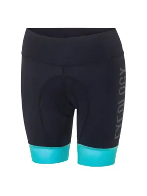 Cycology Women's Logo Cycling Shorts Black/Aqua