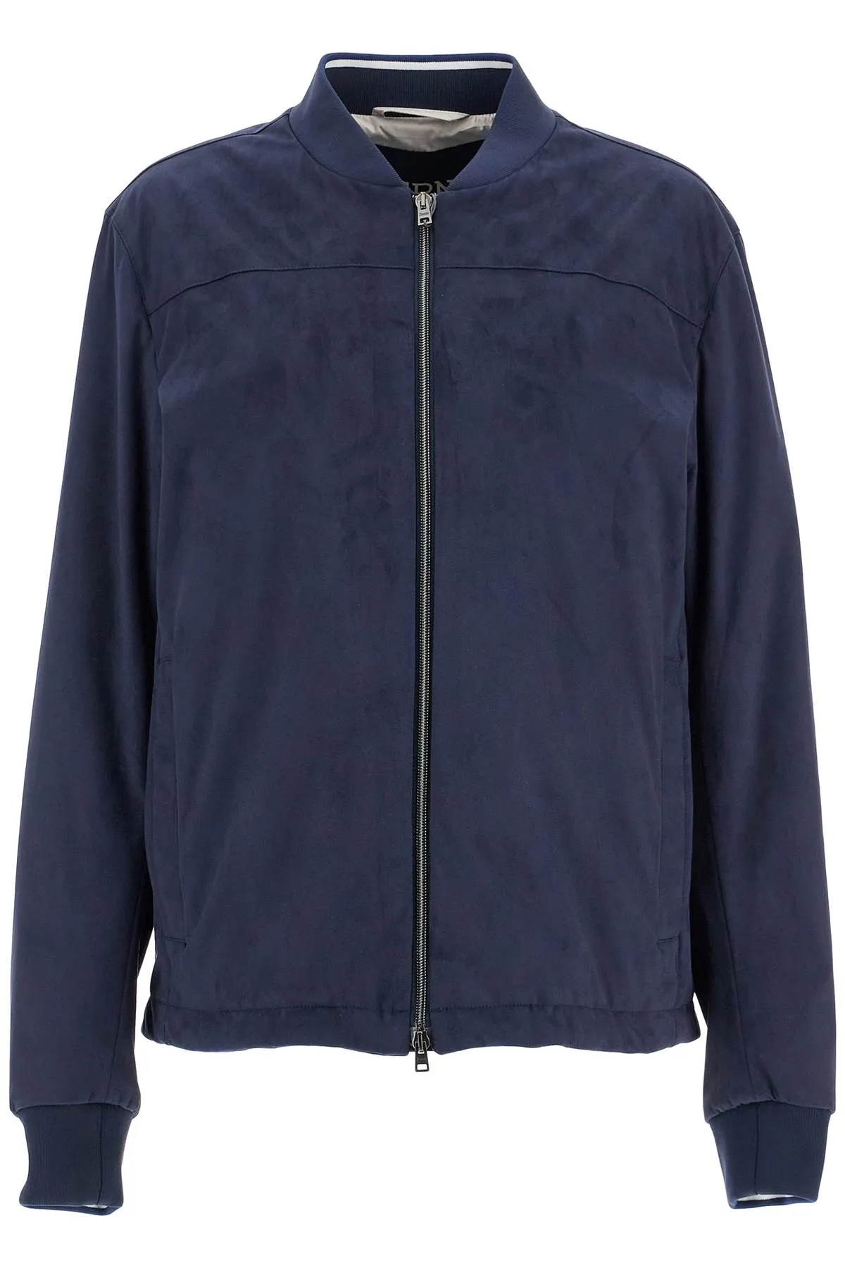 dark blue suede bomber with mandarin collar GI000480U 12454 BLU RESORT