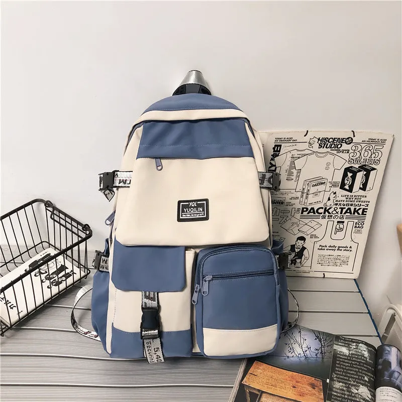 deanwangkt Schoolbag Women's Korean-Style Junior High School College Students Backpack Men's Street Fashion Large Capacity Fashion Backpack Trendy Cool Computer Bag