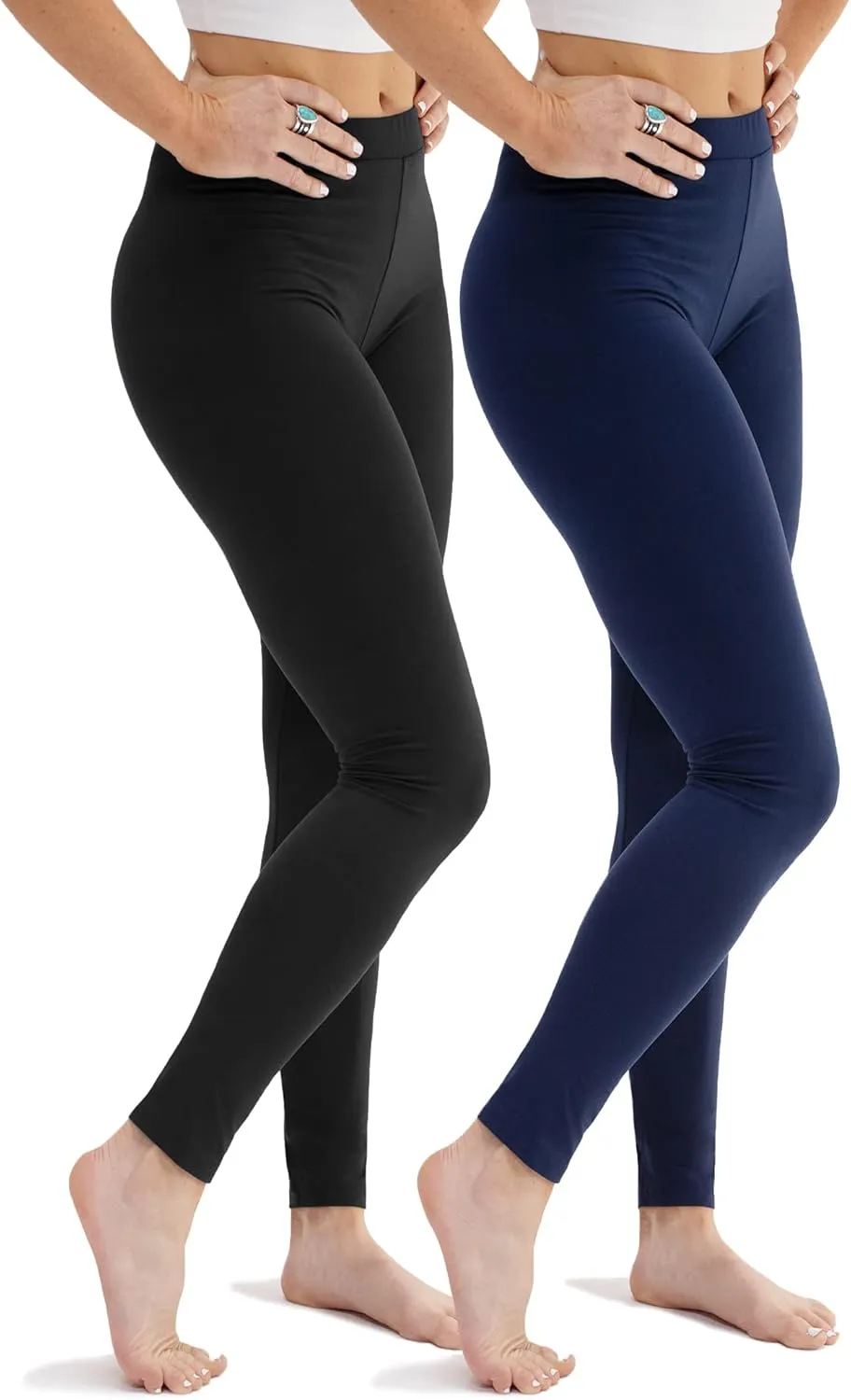 DEVOPS Women's 2 Pack High Waisted Ultra Soft Basic Leggings
