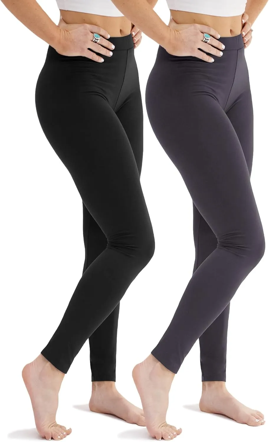 DEVOPS Women's 2 Pack High Waisted Ultra Soft Basic Leggings