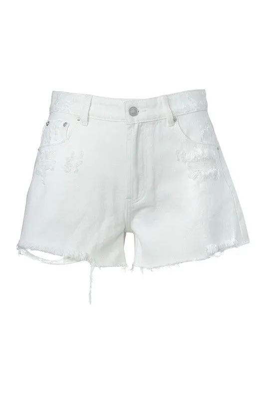 Distressed denim shorts  *Online Only*