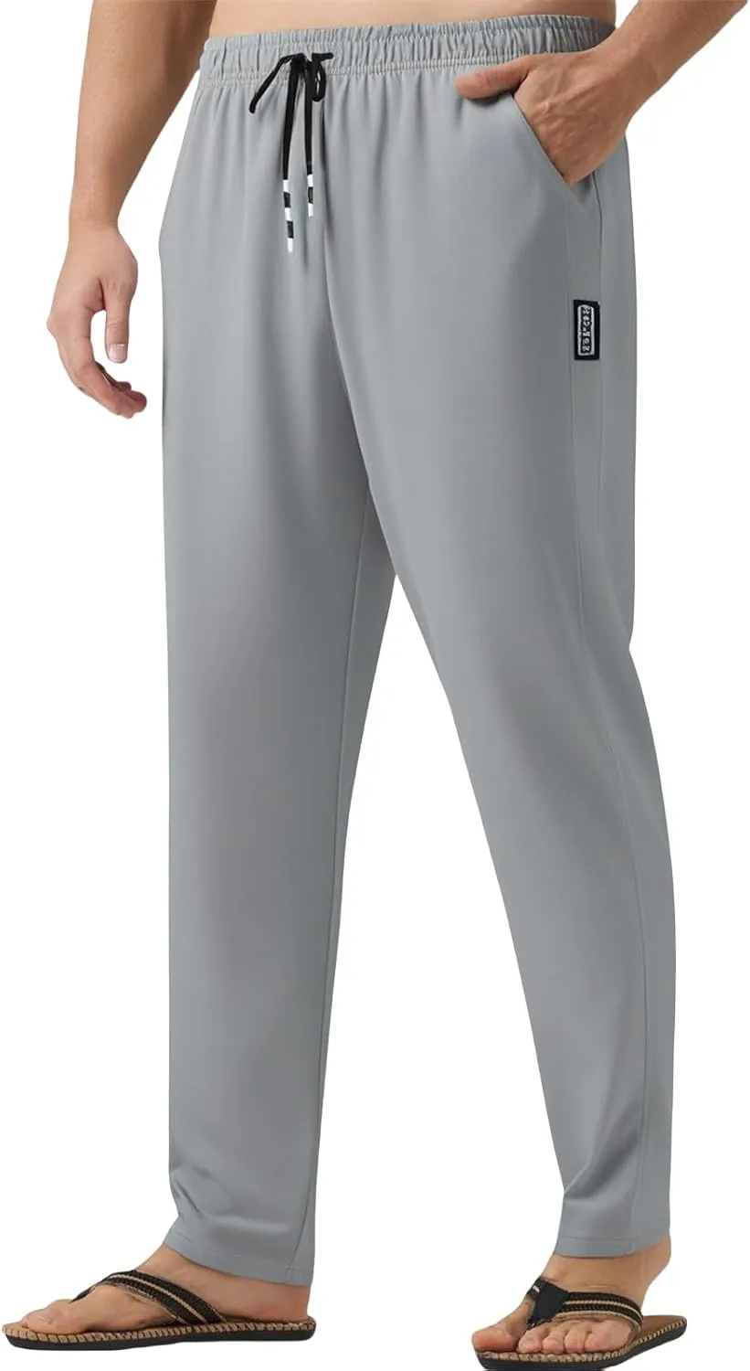 evzosrz Men's Quick Dry Beeswan Pants Lightweight Breathable Joggers Athletic Pants Drawstring Elastic Waist Jogger Trousers