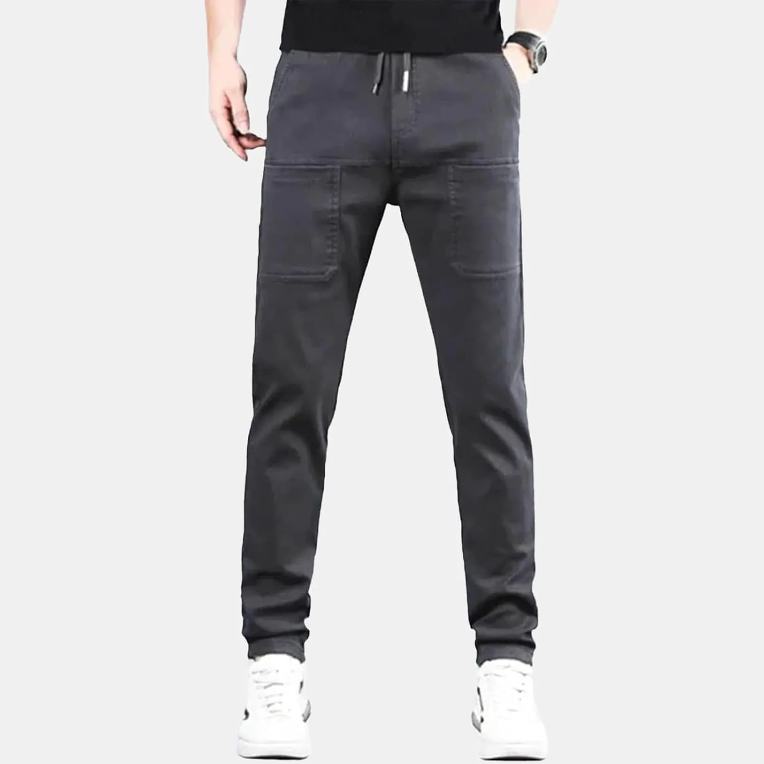 evzosrz Mens Summer Cargo Pants, Straight High Stretch Solid Waterproof High Stretch Comfy Casual Trousers with Multi-Pockets