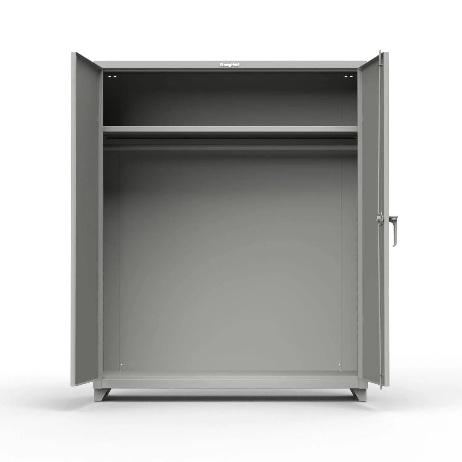 Extra Heavy Duty 14 GA Uniform Cabinet with Hanger Rod, 1 Shelf - 60 In. W x 24 In. D x 75 In. H