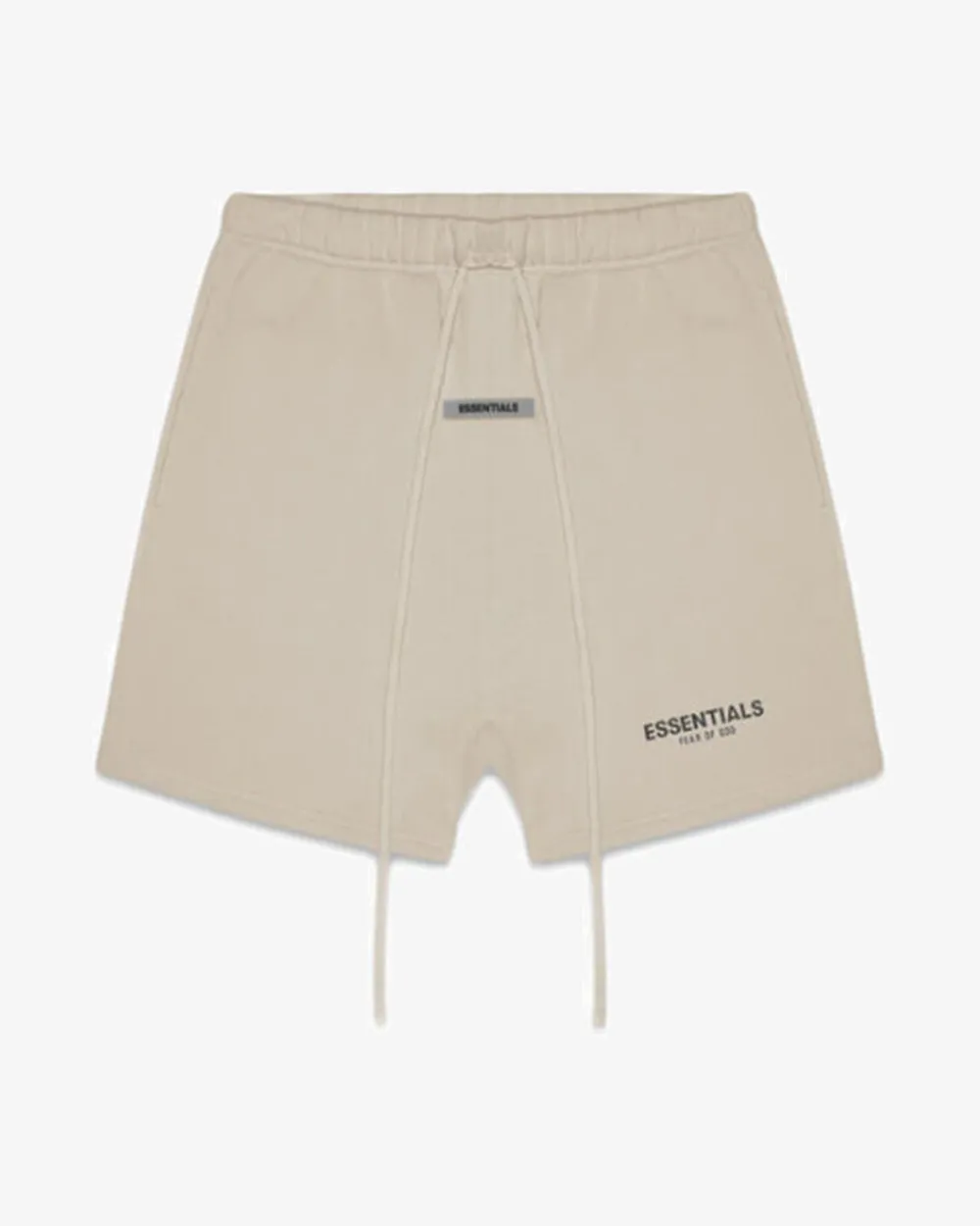 FEAR OF GOD FOG ESSENTIALS REFLECTIVE OLIVE FLEECE SHORTS