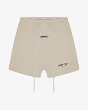 FEAR OF GOD FOG ESSENTIALS REFLECTIVE OLIVE FLEECE SHORTS