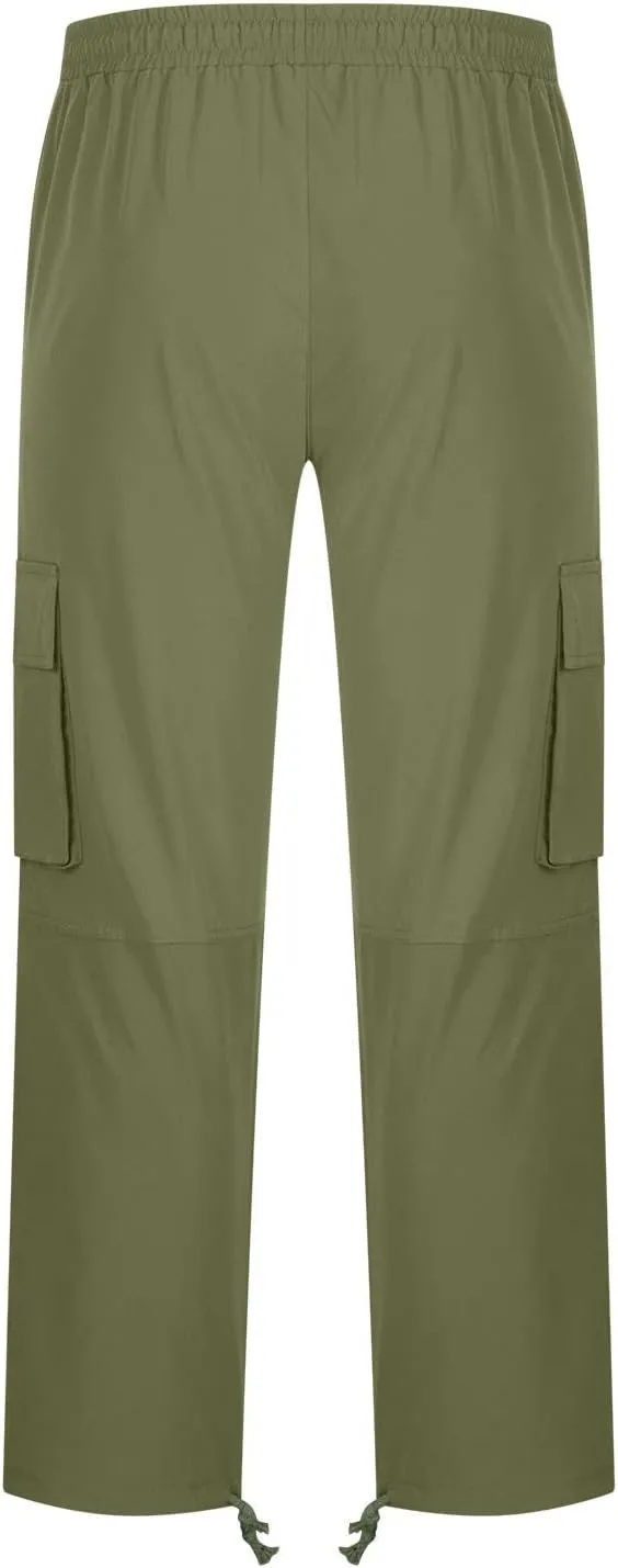 Finelylove Mens Wild Cargo Pants Lightweight Casual Hiking Pants Joggers Loose Fit Straight Workout Cargo Sweatpants