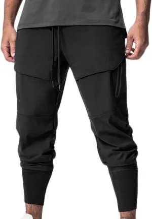 Finelylove Track Pants Men Slim Fit Athletic Jogger Sweatpants Elastic Waist Quick Dry Hiking Pants with Zip Pockets