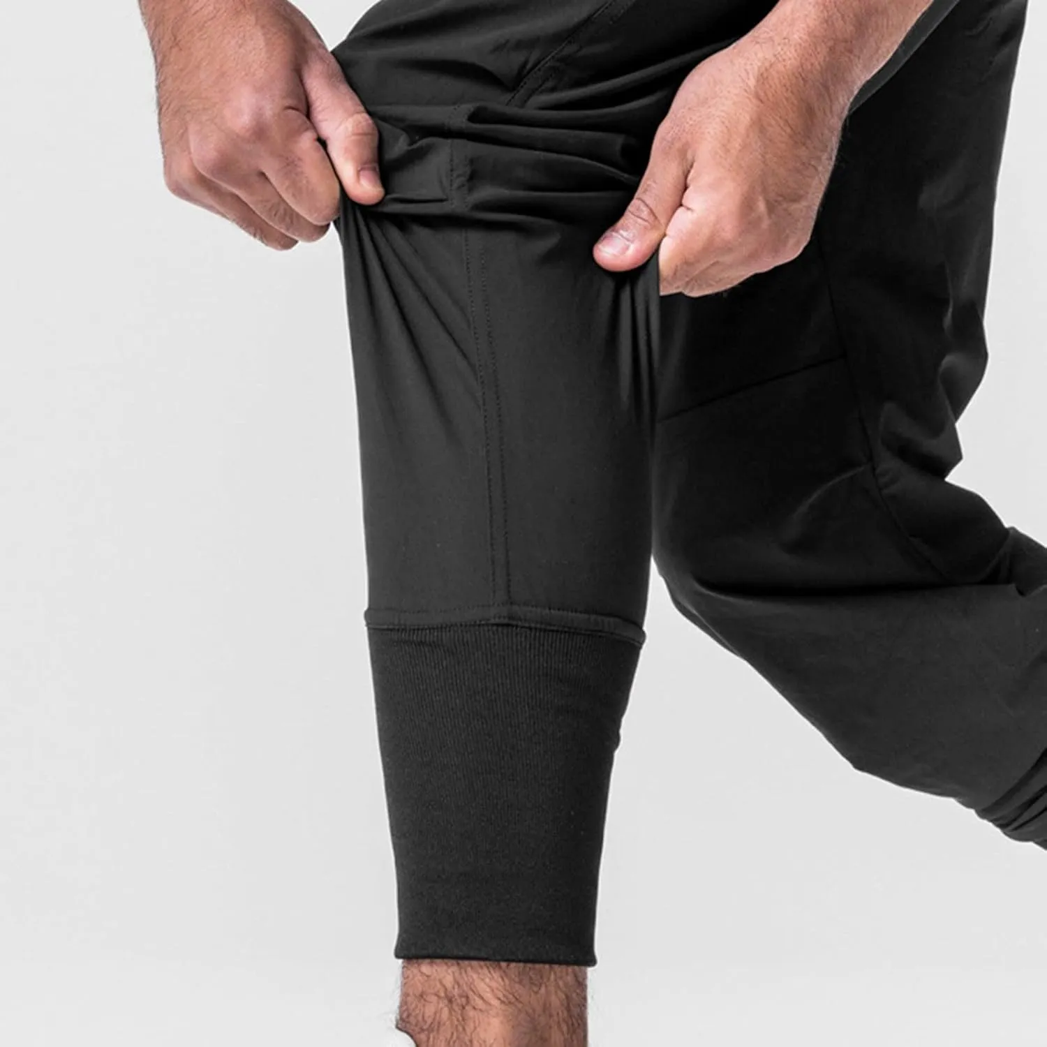 Finelylove Track Pants Men Slim Fit Athletic Jogger Sweatpants Elastic Waist Quick Dry Hiking Pants with Zip Pockets