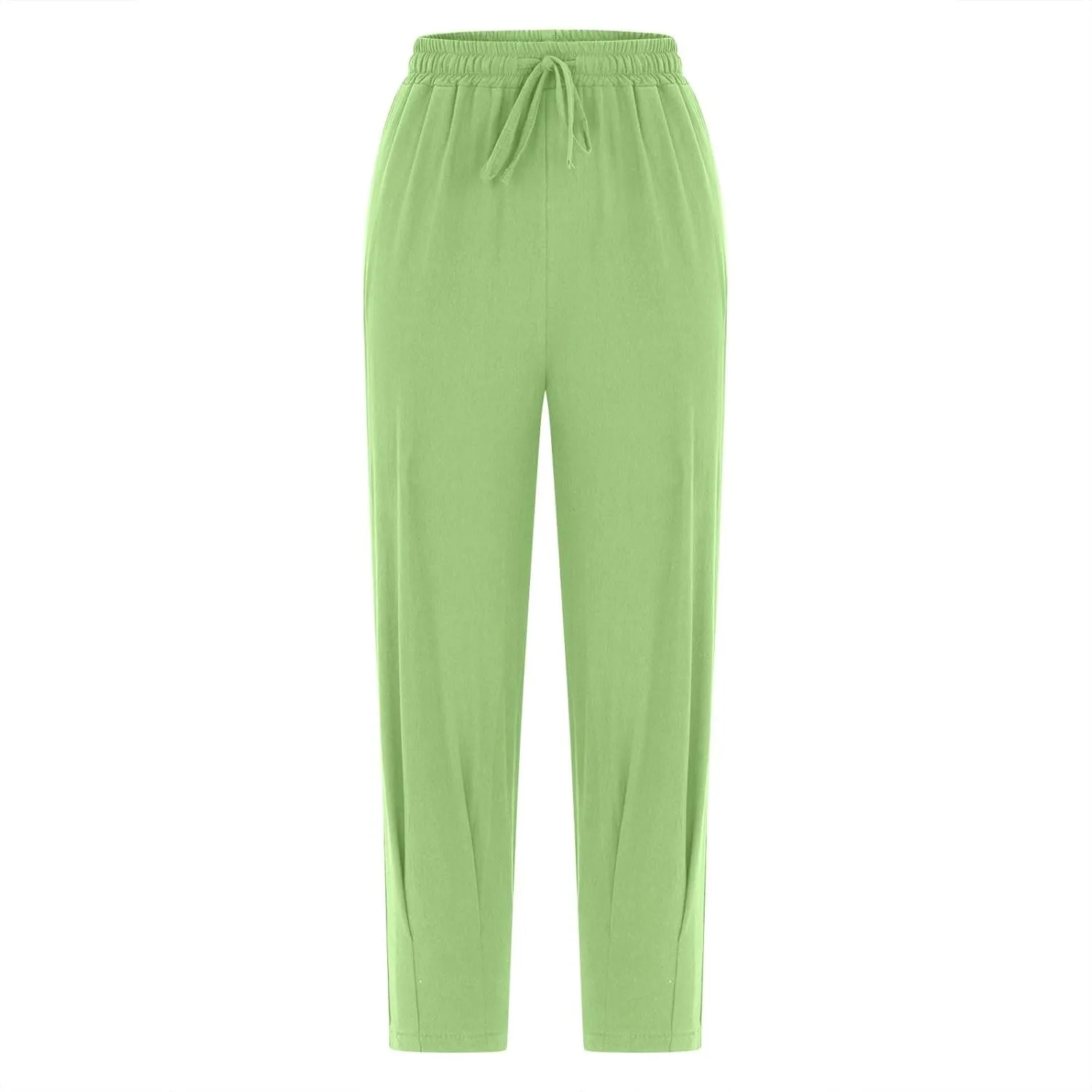 Firzero Womens Casual Pants for Summer Straight Leg Pants Elastic High Waist Flowy Trousers Comfy Loose Fit Beach Slacks