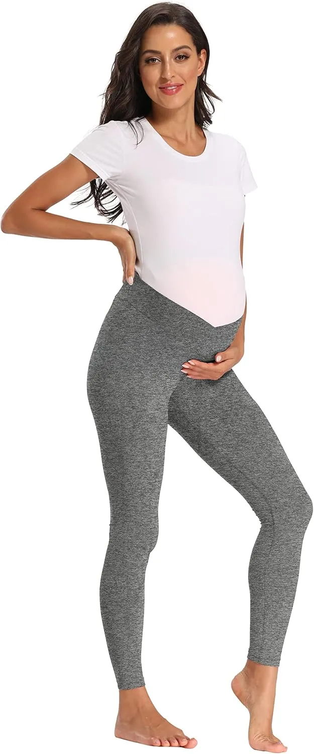 Foucome Women's Under The Belly Super Soft Support Maternity Leggings