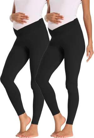 Foucome Women's Under The Belly Super Soft Support Maternity Leggings