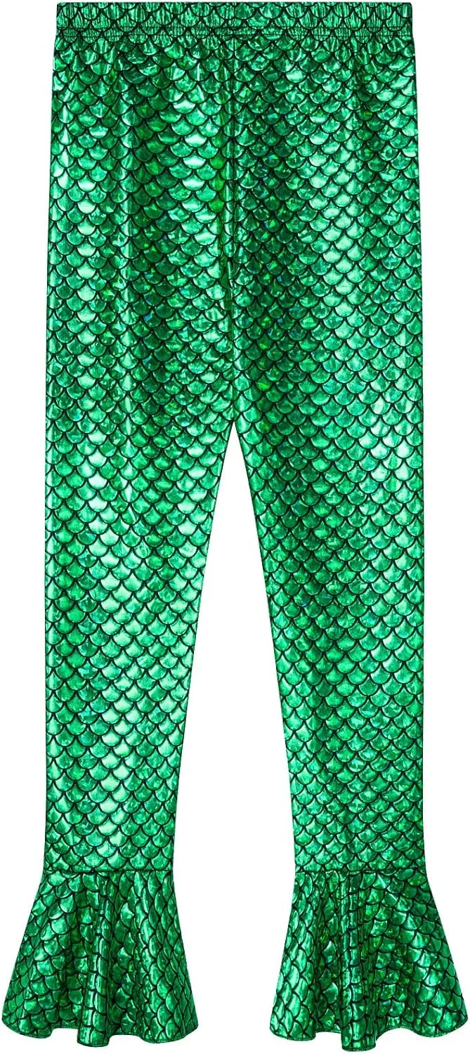 Frogwill Girls Mermaid Scale Leggings Fish Pants 3-11 Years