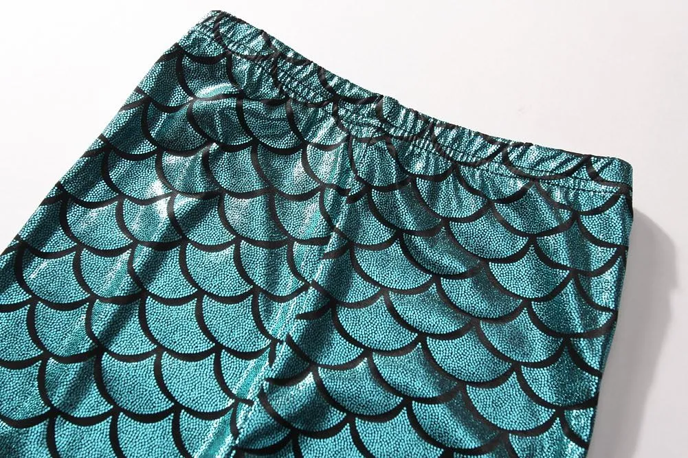 Frogwill Girls Mermaid Scale Leggings Fish Pants 3-11 Years