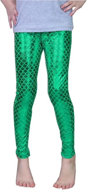 Frogwill Girls Mermaid Scale Leggings Fish Pants 3-11 Years