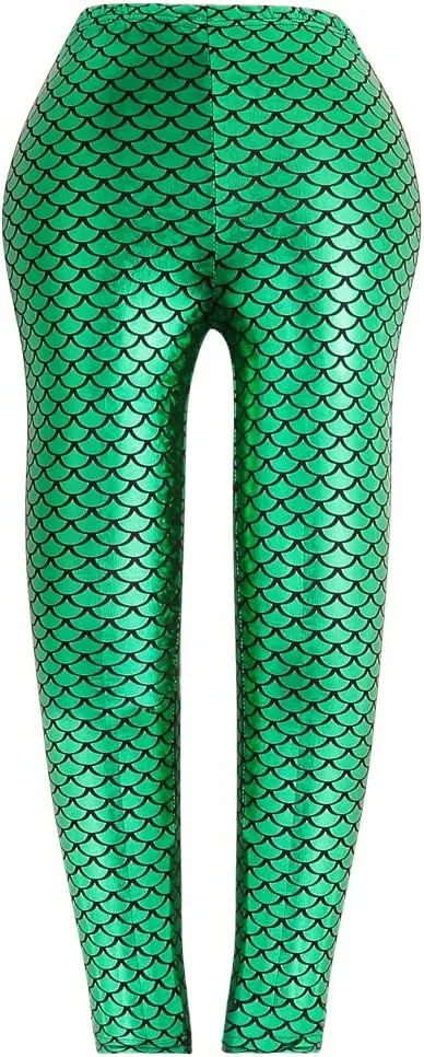 Frogwill Girls Mermaid Scale Leggings Fish Pants 3-11 Years