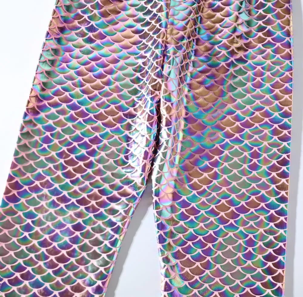 Frogwill Girls Mermaid Scale Leggings Fish Pants 3-11 Years