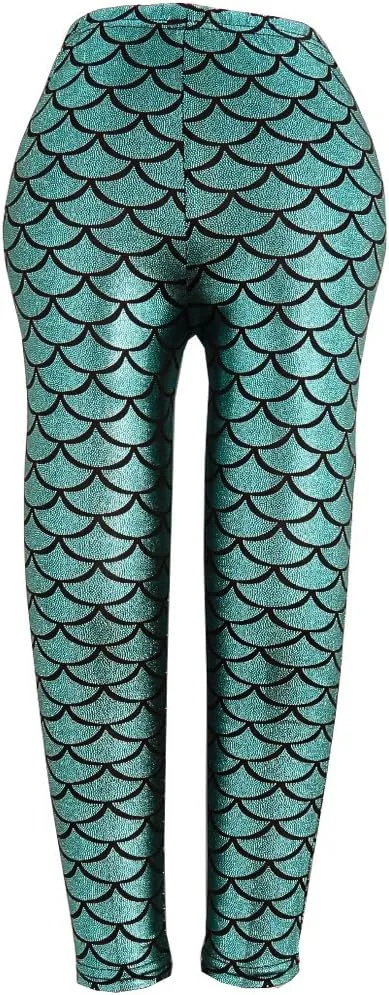 Frogwill Girls Mermaid Scale Leggings Fish Pants 3-11 Years